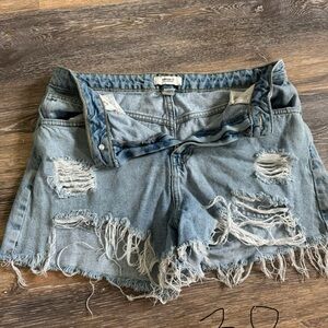 Distressed Denim Shorts